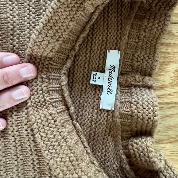 Madewell Ruffle-Neck Pullover Sweater in Cotton Merino Yarn - Toffee - Picture 8 of 8